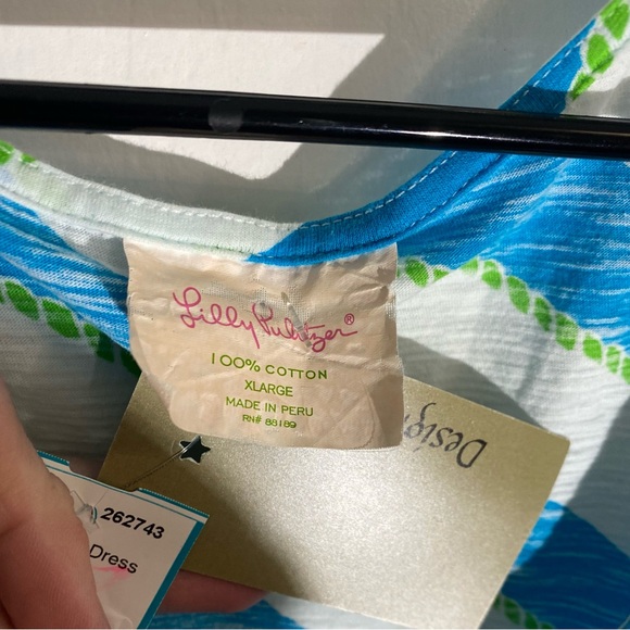 Lilly Pulitzer Blue and White Striped Top with Green Details - Picture 4 of 4